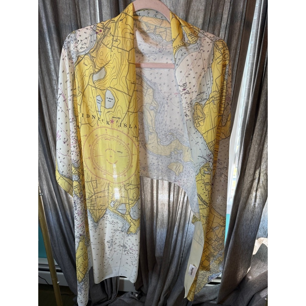 Vintage Mapisart Narragansett Bay Nautical‎ Chart Scarf Rhode Island Newport